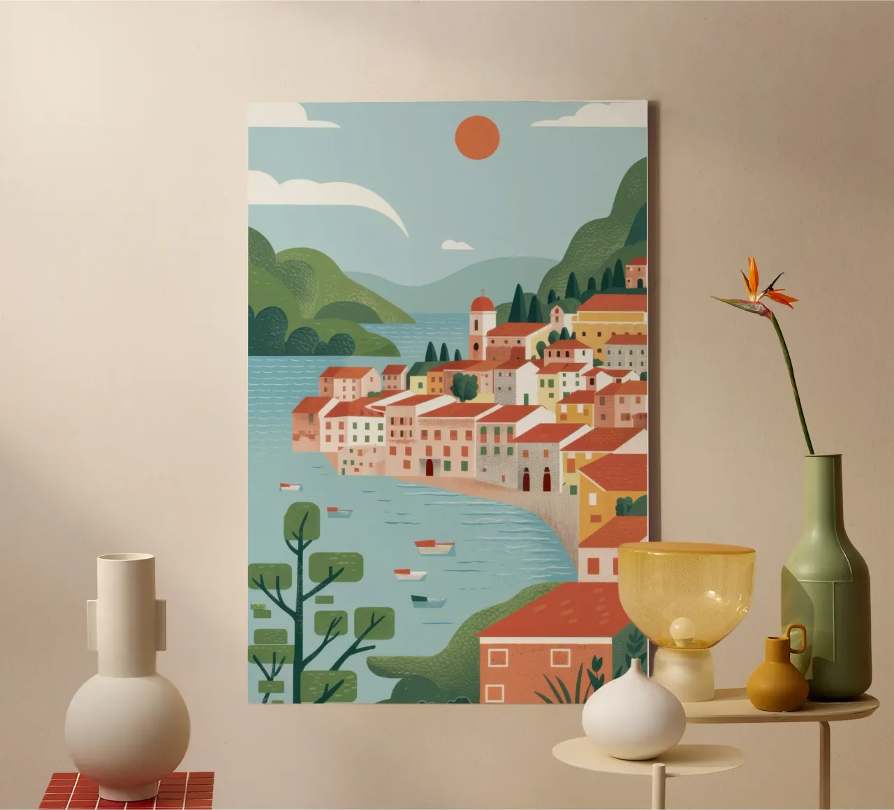 Sogno della Costiera Amalfitana tela con Cornice a cassetta da Wish Studio