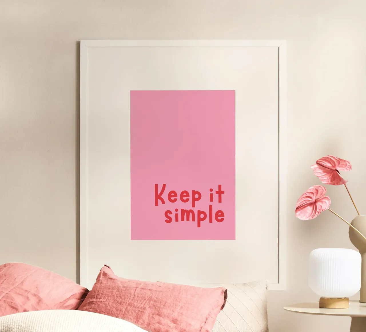 Keep it simple poster con telaio in alluminio da DigiWunderwerk