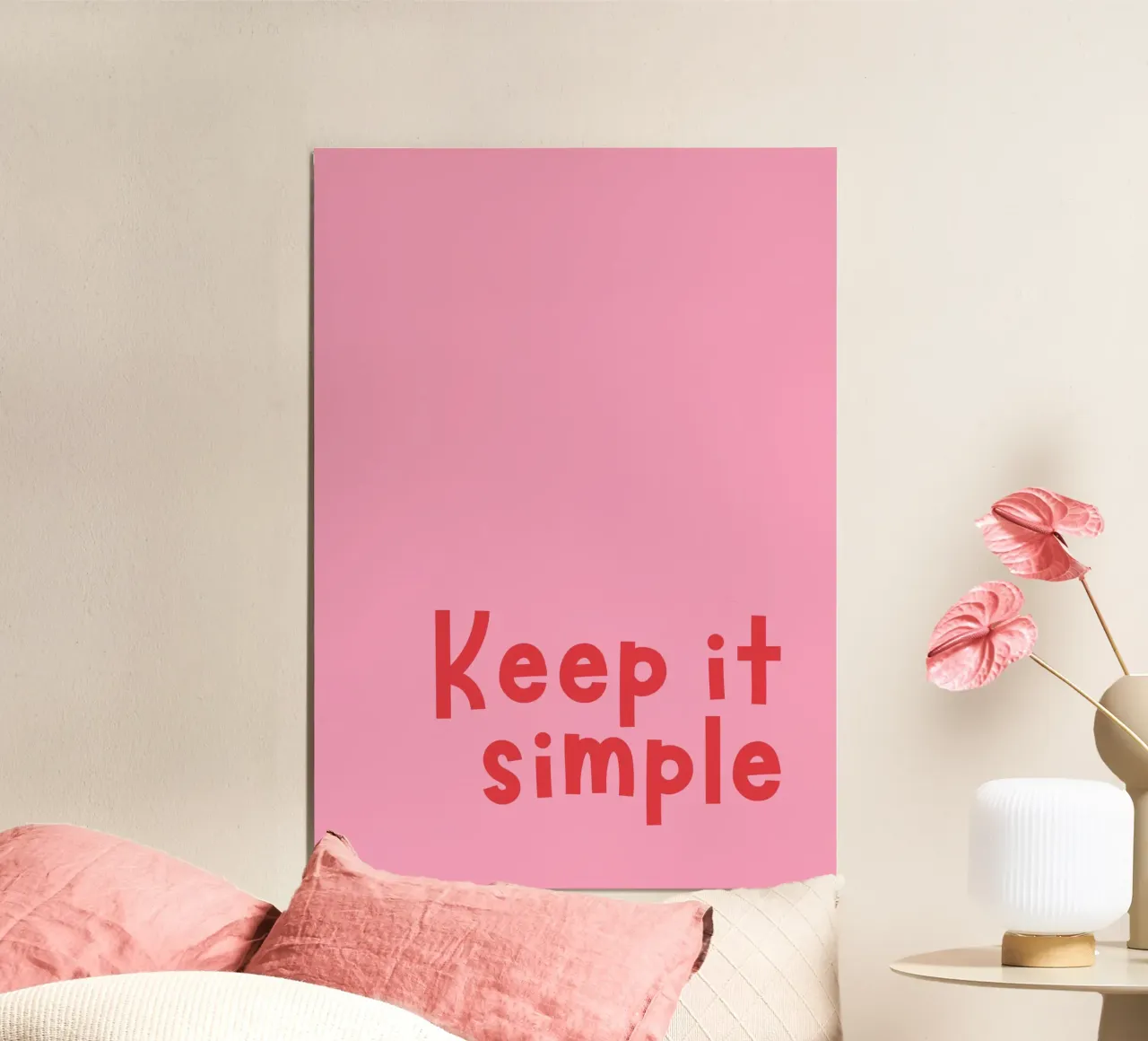 Keep it simple poster con telaio in alluminio da DigiWunderwerk