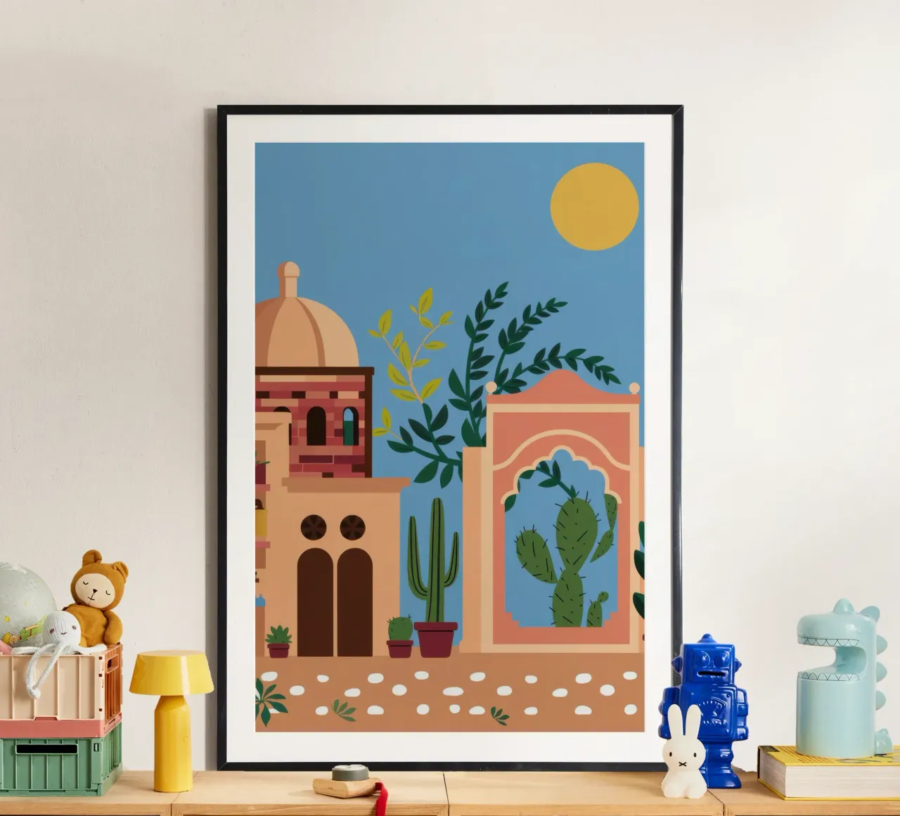 Fuga nel cortile mediterraneo poster da Wish Studio