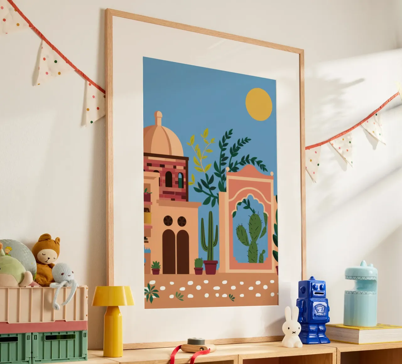 Fuga nel cortile mediterraneo poster da Wish Studio