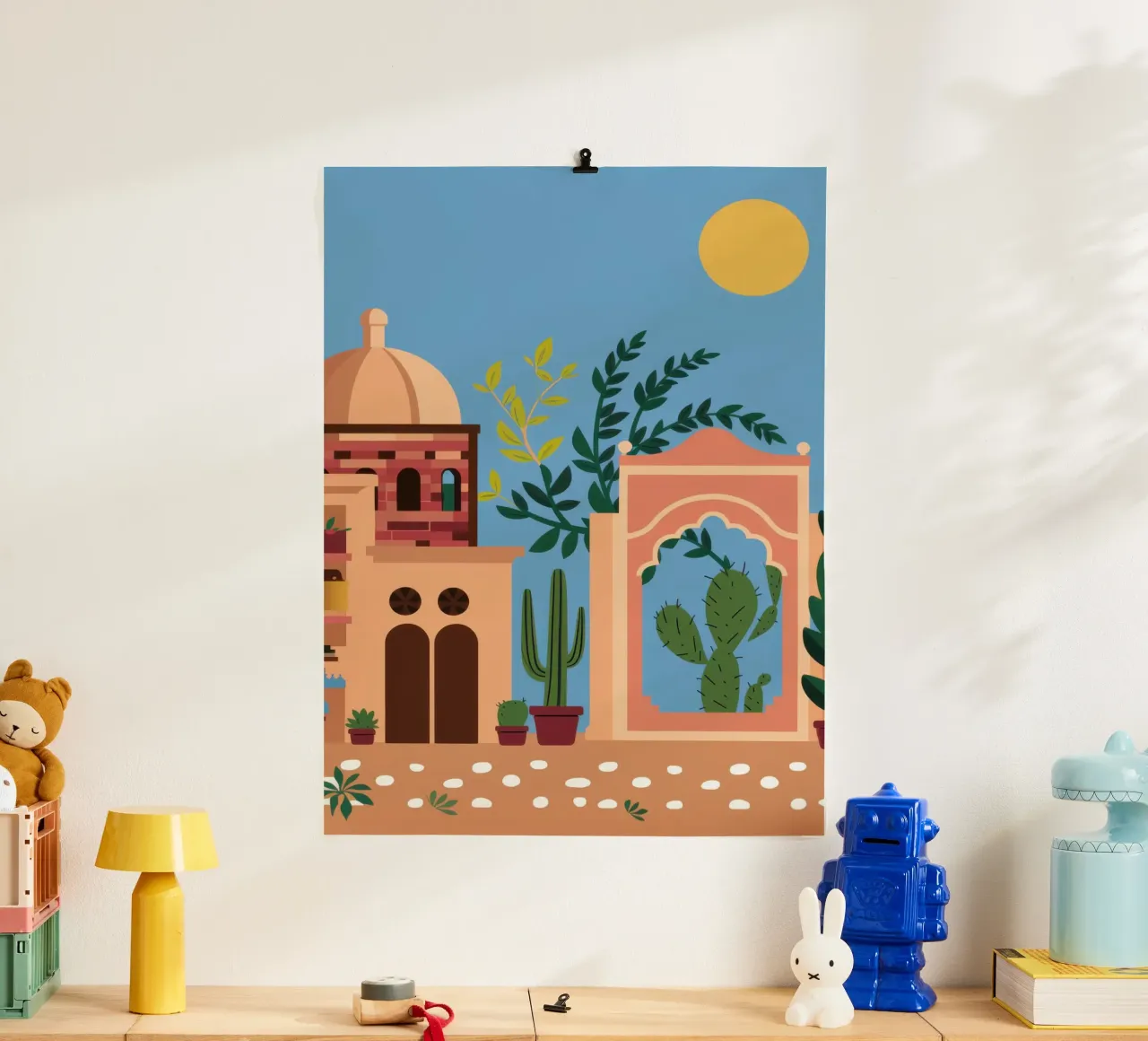 Fuga nel cortile mediterraneo poster da Wish Studio