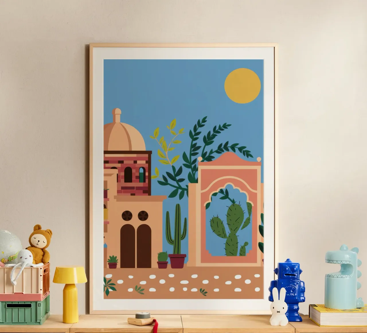 Fuga nel cortile mediterraneo poster da Wish Studio