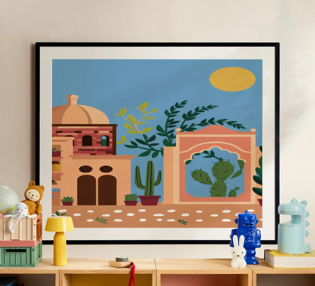 Fuga nel cortile mediterraneo poster da Wish Studio