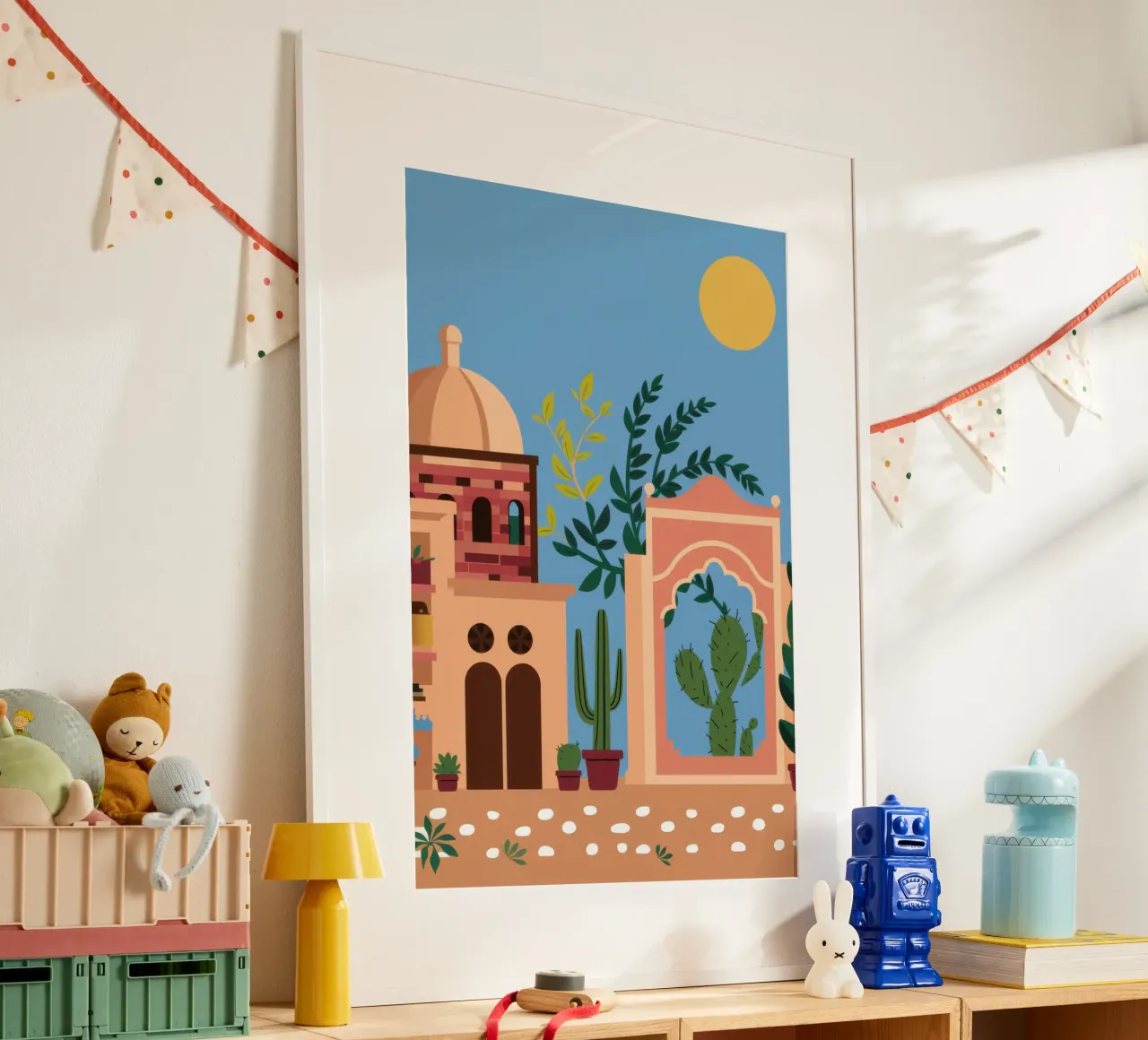 Fuga nel cortile mediterraneo poster da Wish Studio