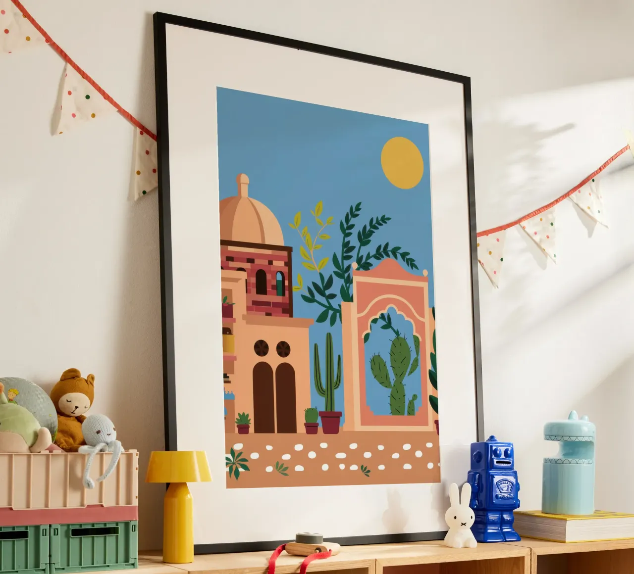 Fuga nel cortile mediterraneo poster da Wish Studio