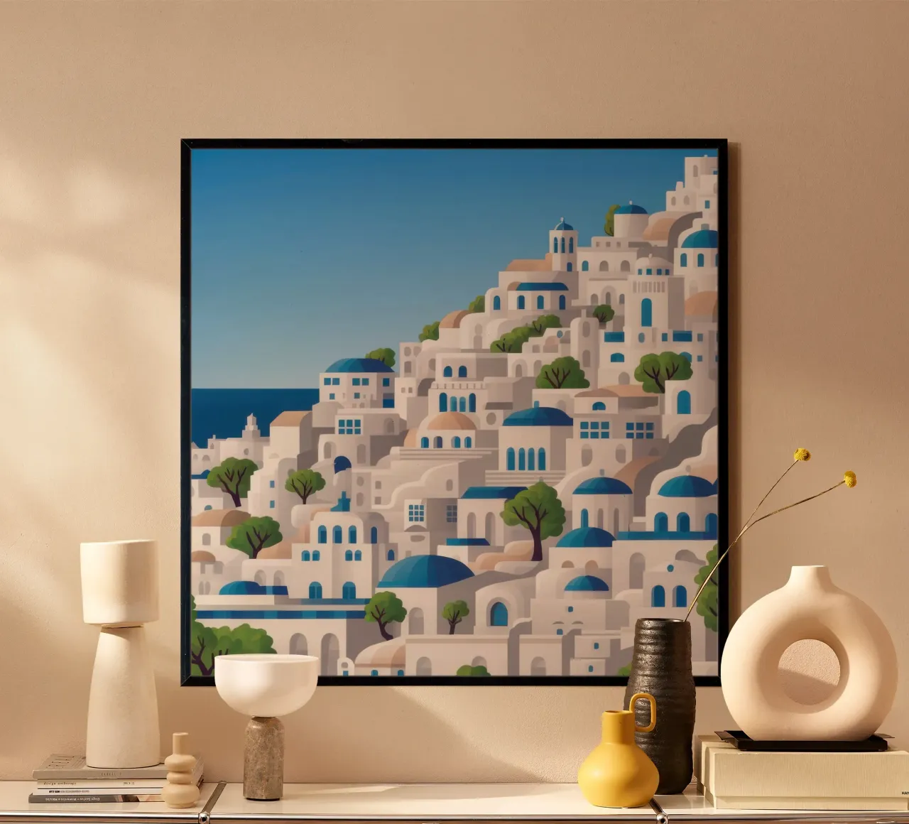 Santorini White Glory poster da Wish Studio