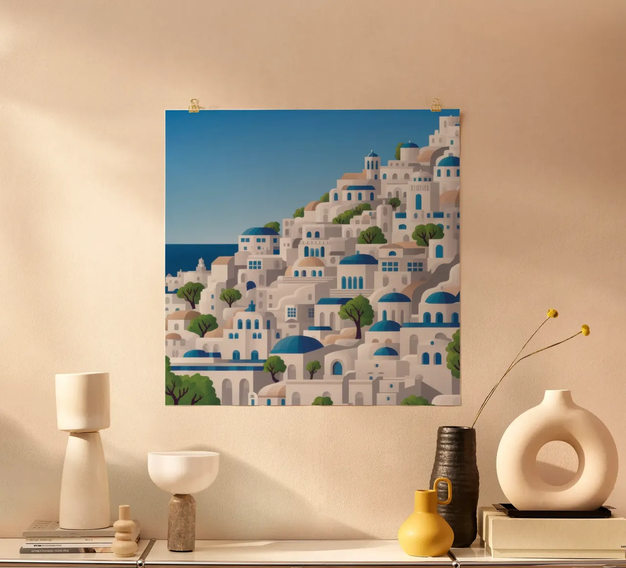 Santorini White Glory poster da Wish Studio