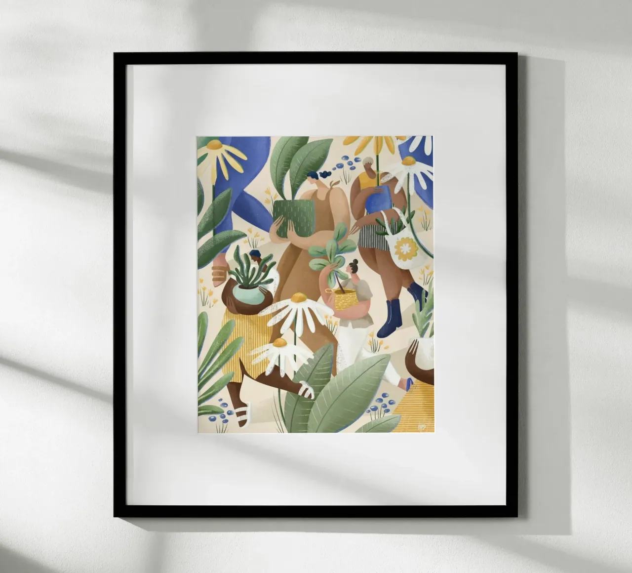 people walking in the forest poster con telaio in alluminio da firmana