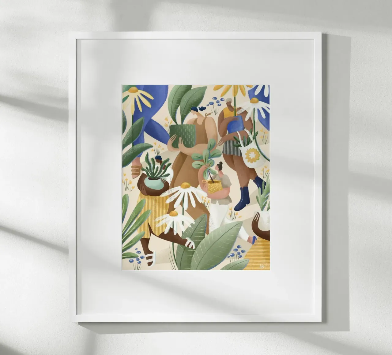 people walking in the forest poster con telaio in alluminio da firmana