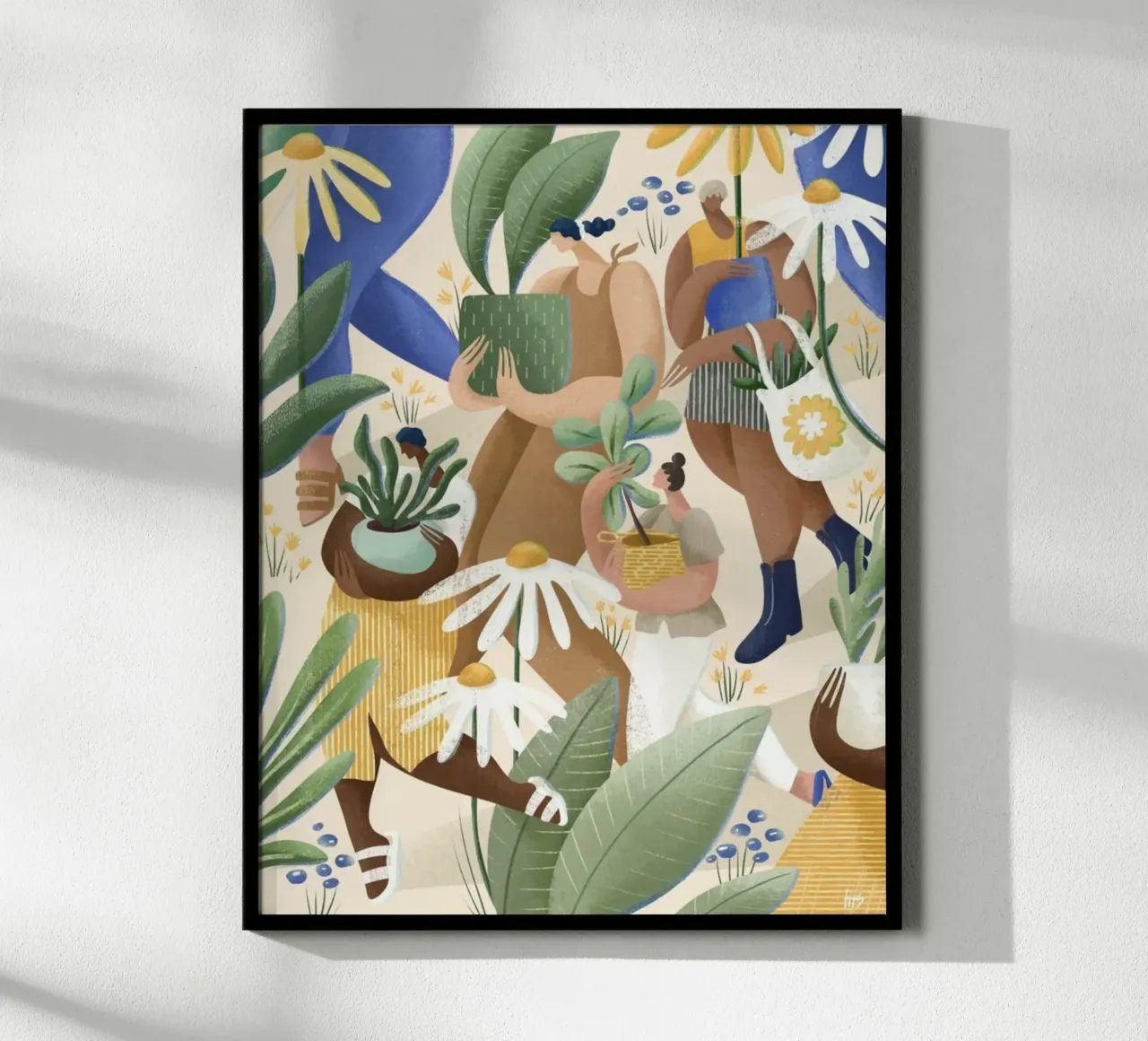 people walking in the forest poster con telaio in alluminio da firmana
