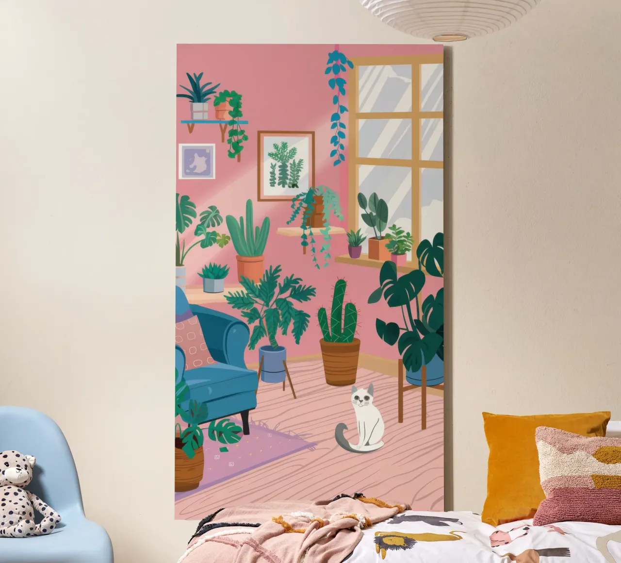 Knusse Roze Hideaway canvas met Baklijst van Wish Studio