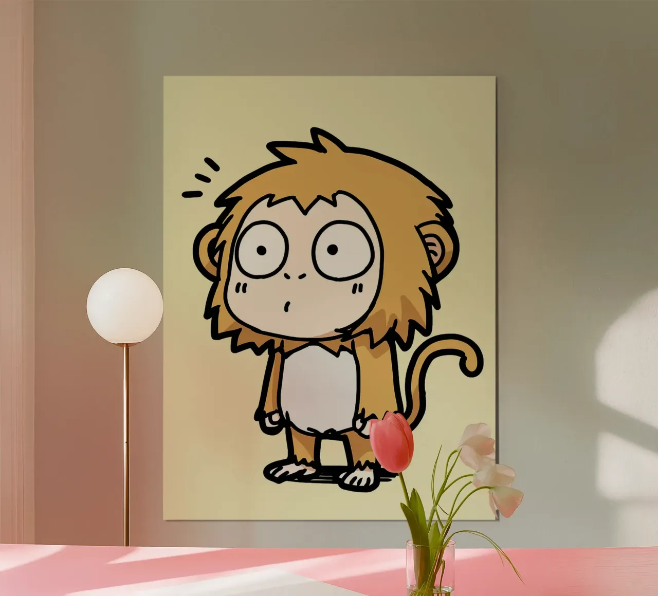 Cartone animato della scimmia sorpresa poster da Hiroto Mori