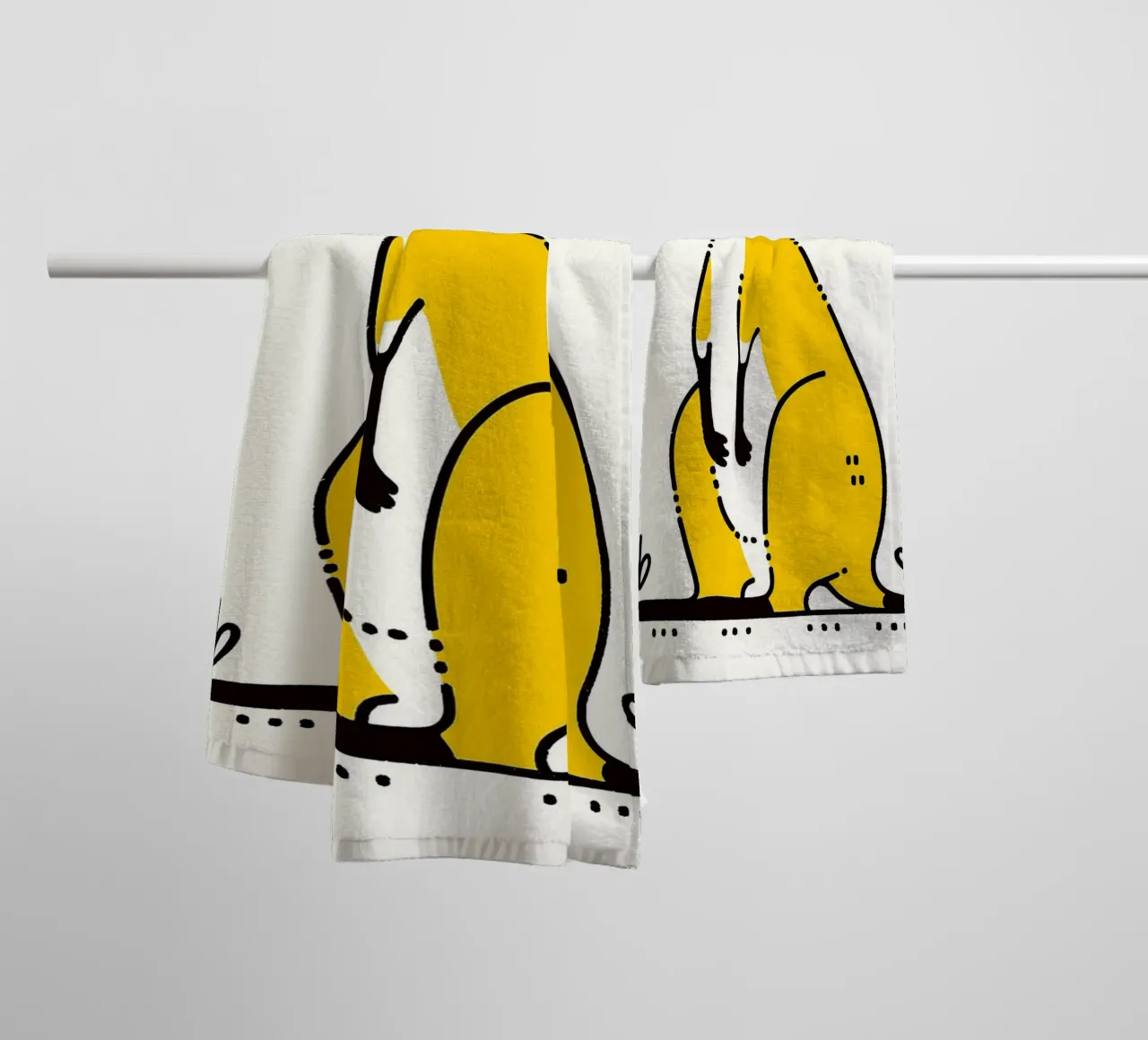 Mignon Kangourou jaune serviette de bain de Hiroto Mori