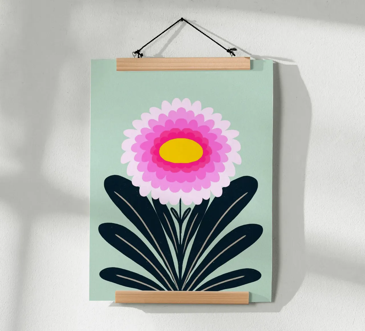 Illustrazione di crisantemo rosa poster da Hiroto Mori