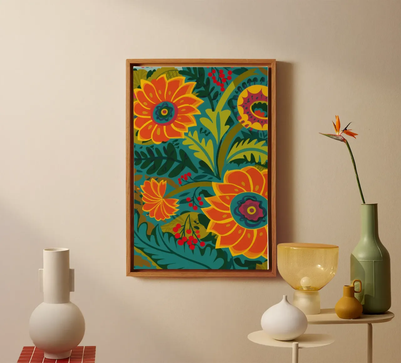 Folklore Bloemenfeest canvas met Baklijst van Wish Studio