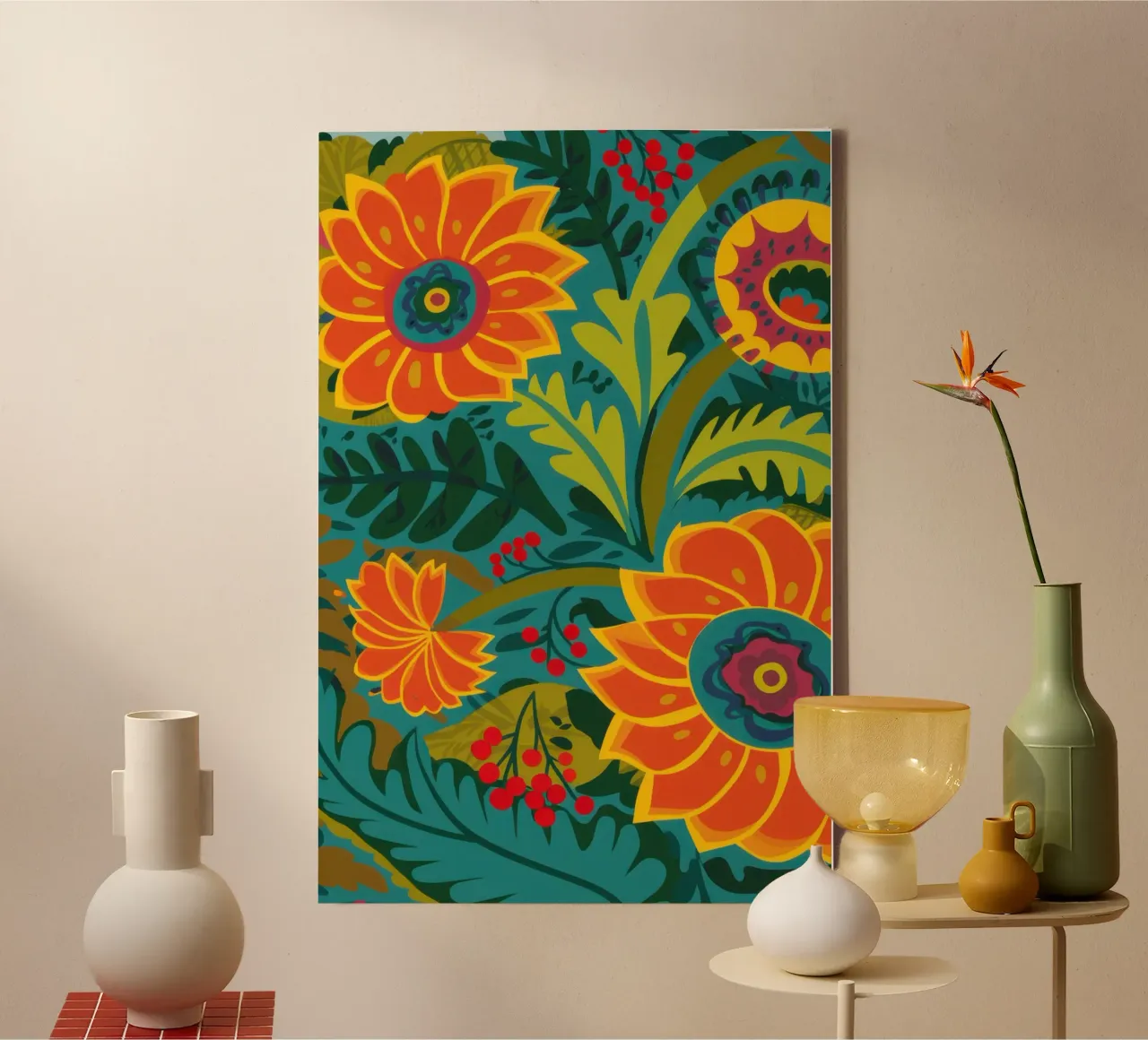 Folklore Bloemenfeest canvas met Baklijst van Wish Studio