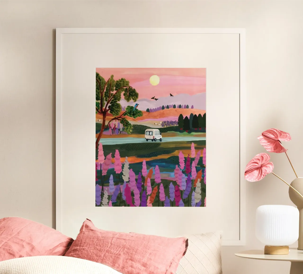 mini car in flower poster da firmana