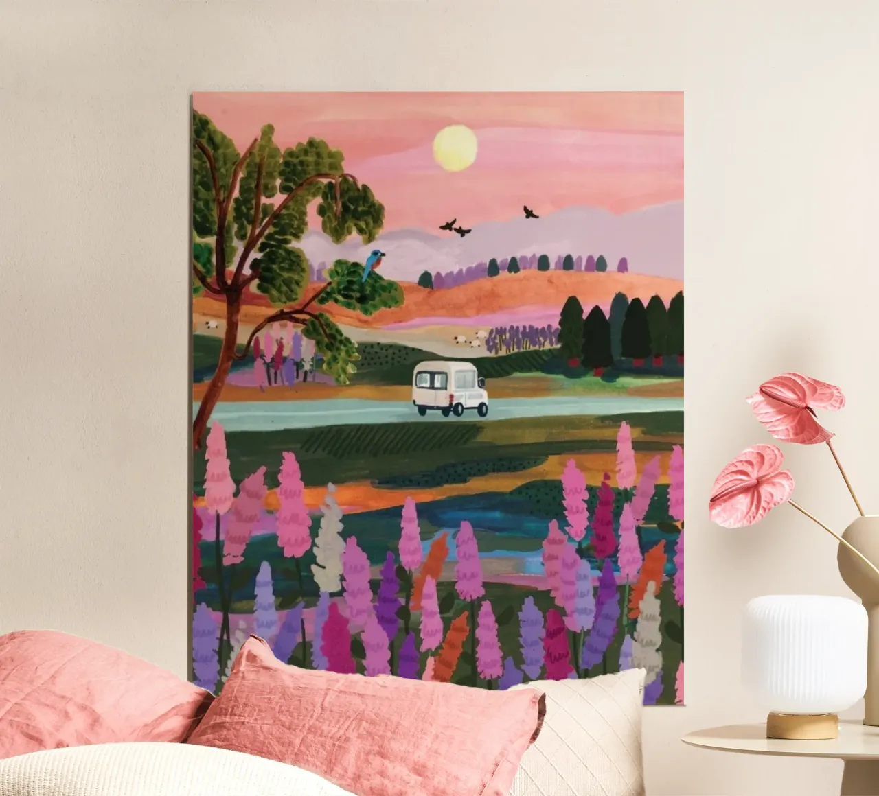 mini car in flower poster da firmana