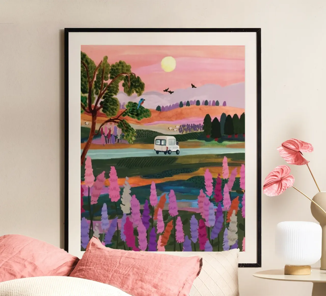 mini car in flower poster da firmana