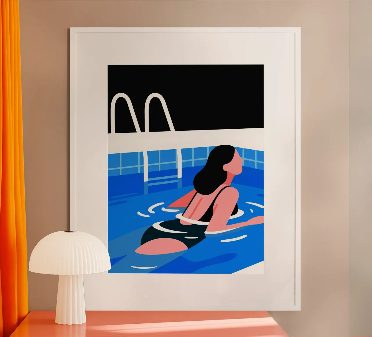 woman swimming in the pool poster da knowledge