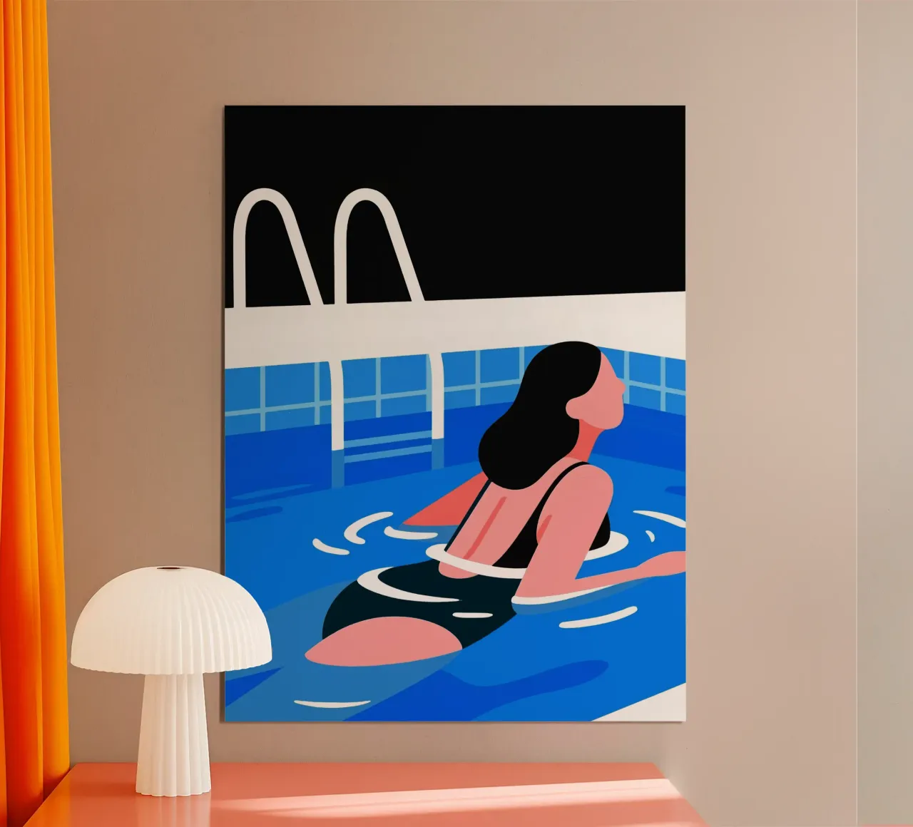 woman swimming in the pool poster da knowledge