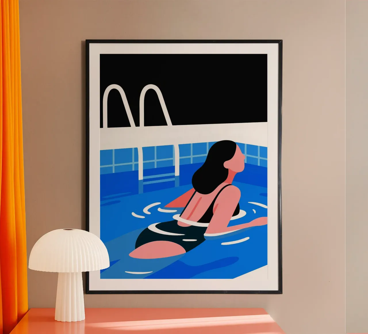 woman swimming in the pool poster da knowledge