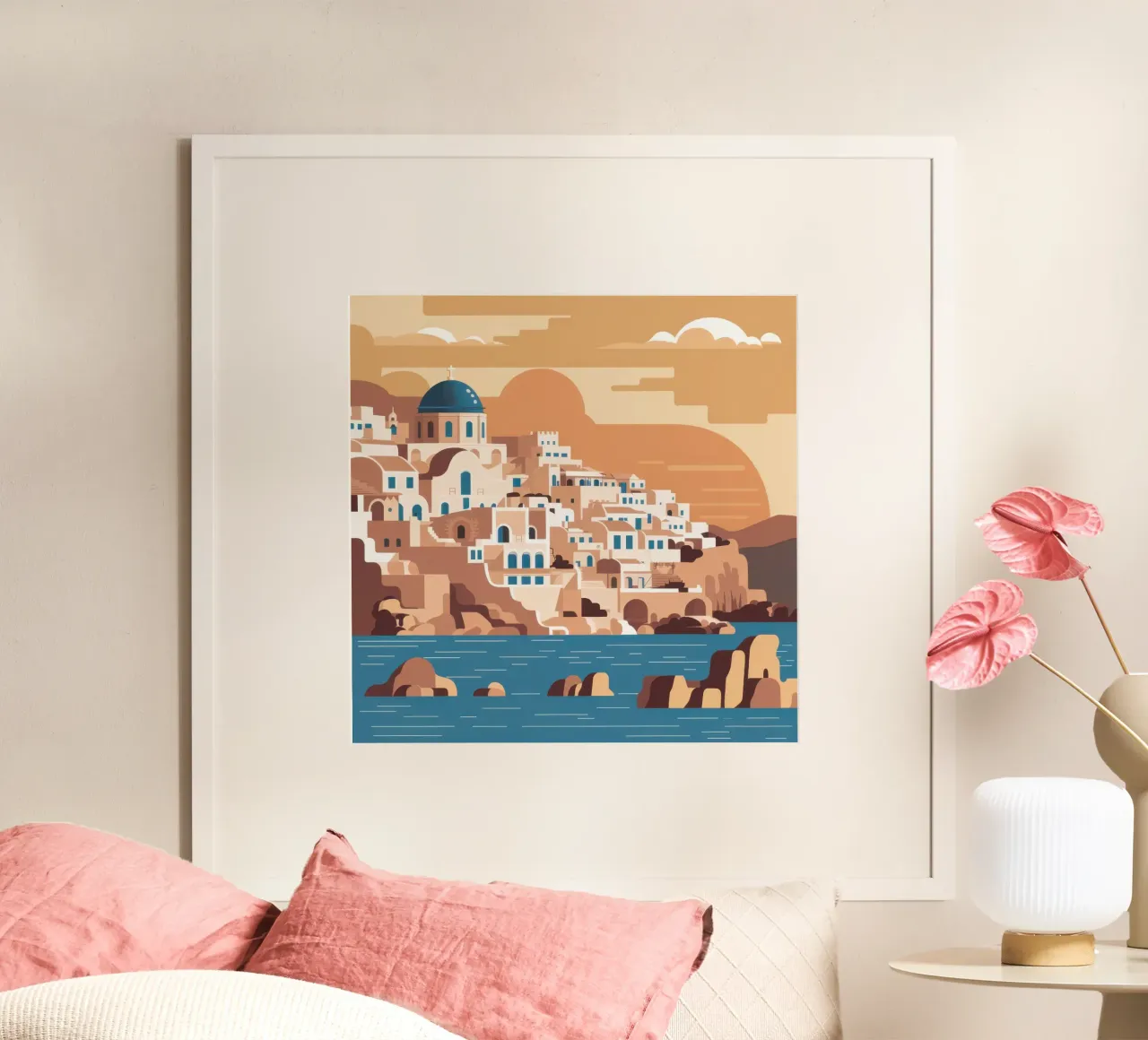 Santorini Sunset Hues poster da Wish Studio