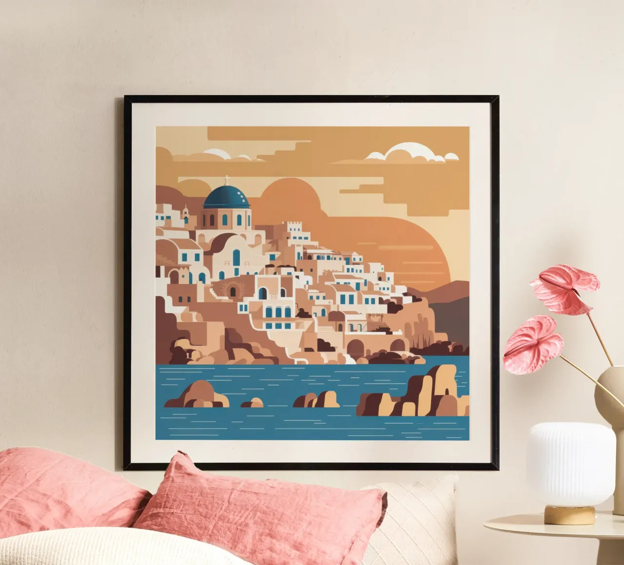 Santorini Sunset Hues poster da Wish Studio