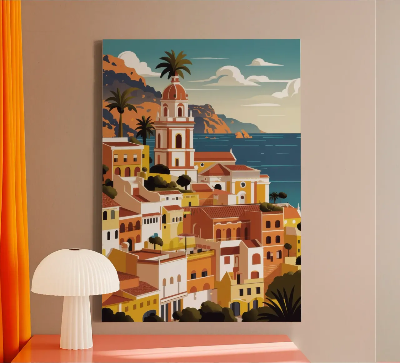 Positano Sunny Charm tela con Cornice a cassetta da Wish Studio
