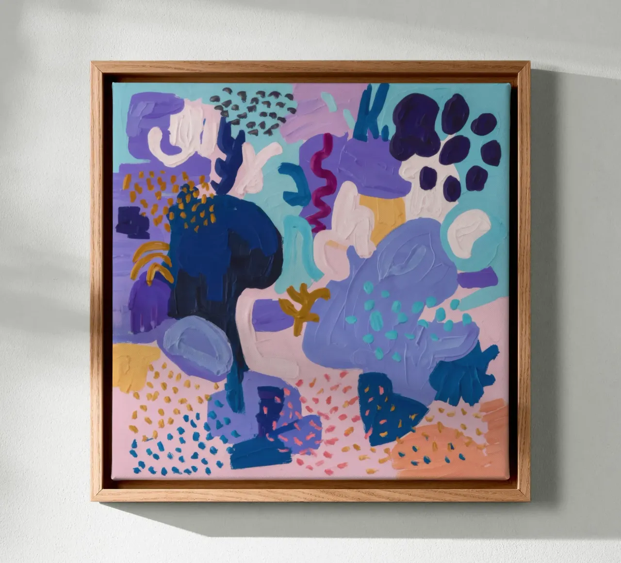 Kosmisch bloemblaadje Abstract canvas met Baklijst van Wish Studio