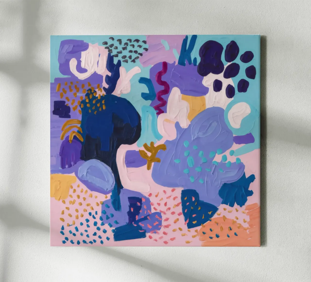 Kosmisch bloemblaadje Abstract canvas met Baklijst van Wish Studio