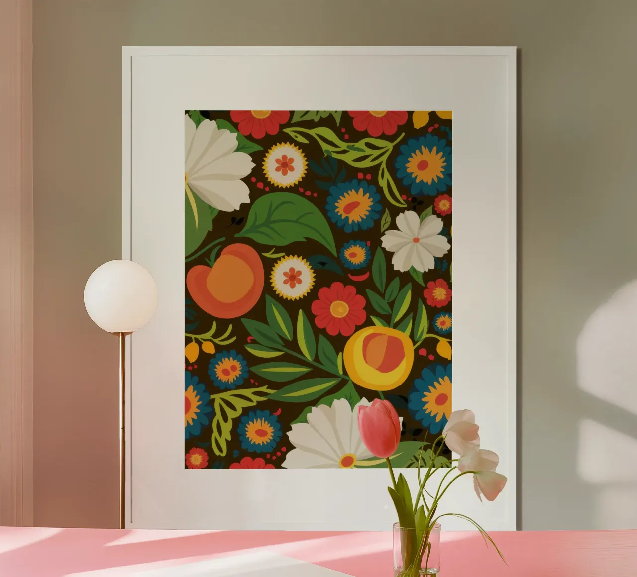 Modello Orchard Bloom poster con telaio in plastica da Wish Studio