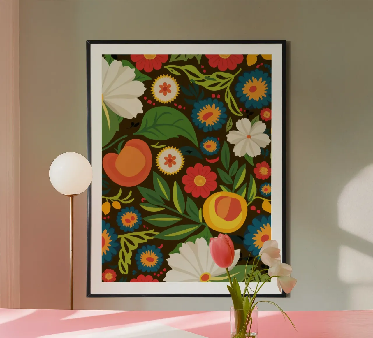 Modello Orchard Bloom poster con telaio in plastica da Wish Studio