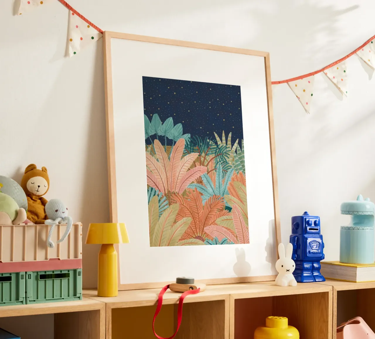 colorfull forest in night poster da huminity