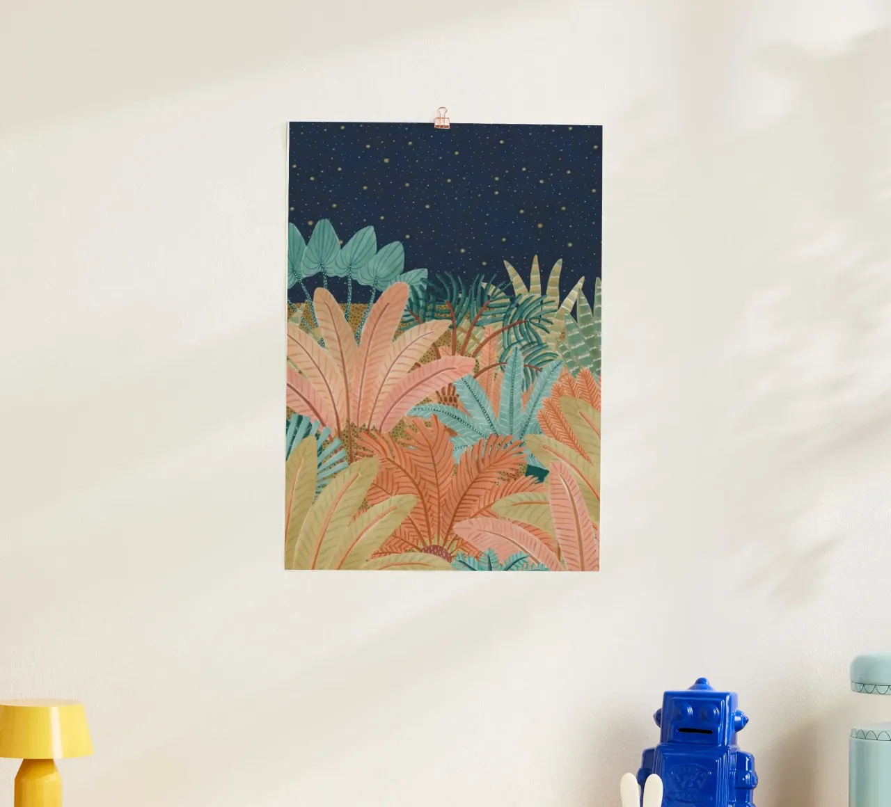 colorfull forest in night poster da huminity