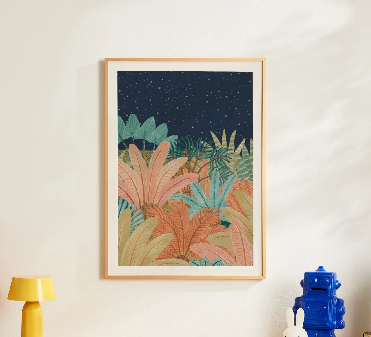 colorfull forest in night poster da huminity