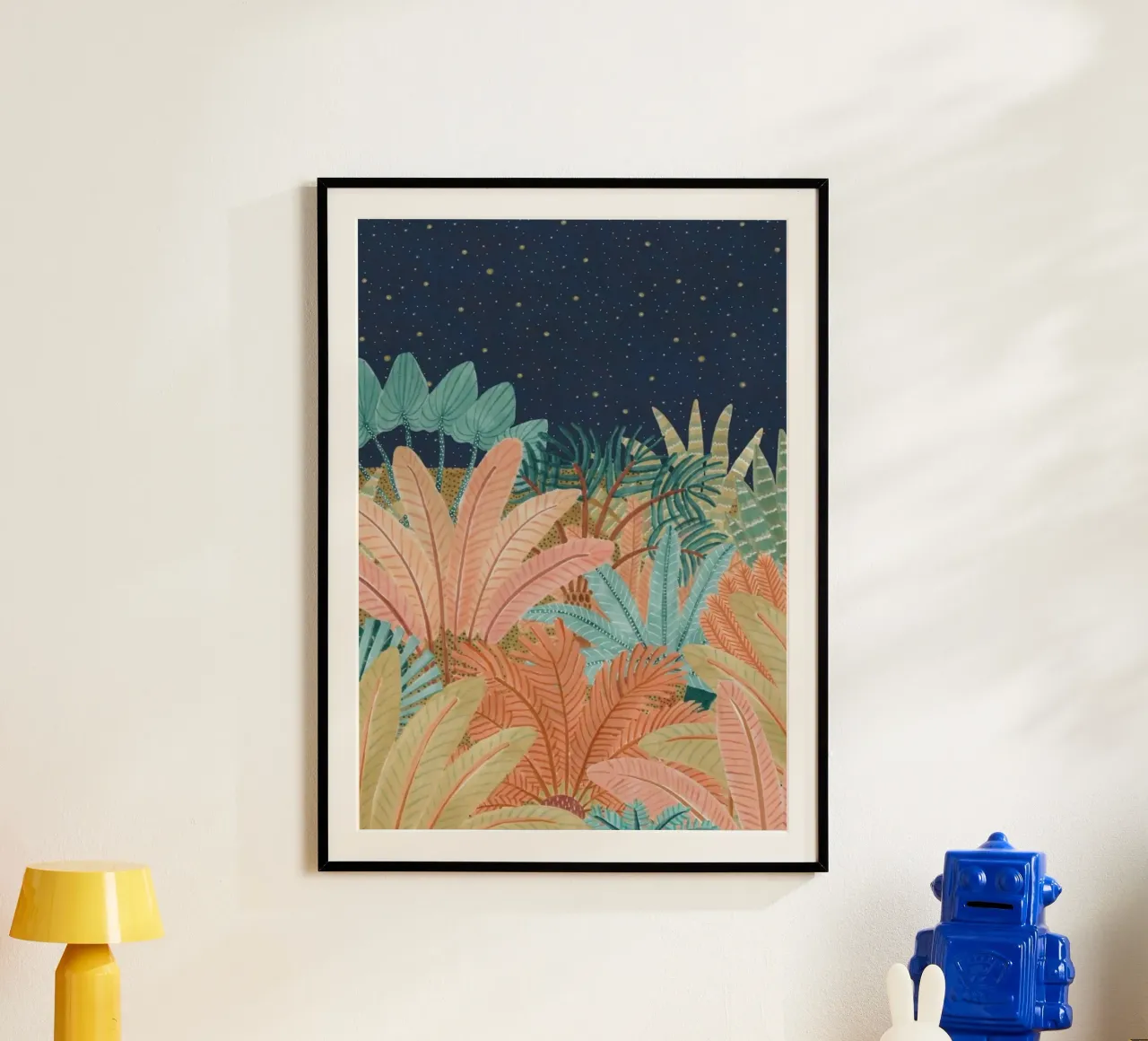 colorfull forest in night poster da huminity