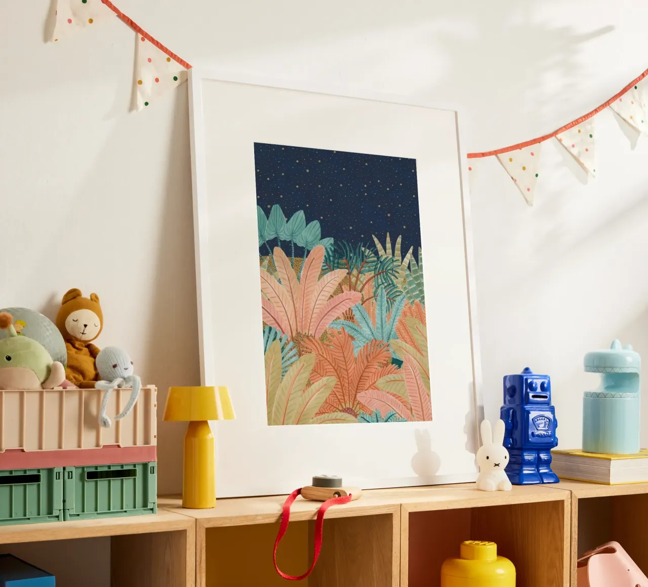 colorfull forest in night poster da huminity
