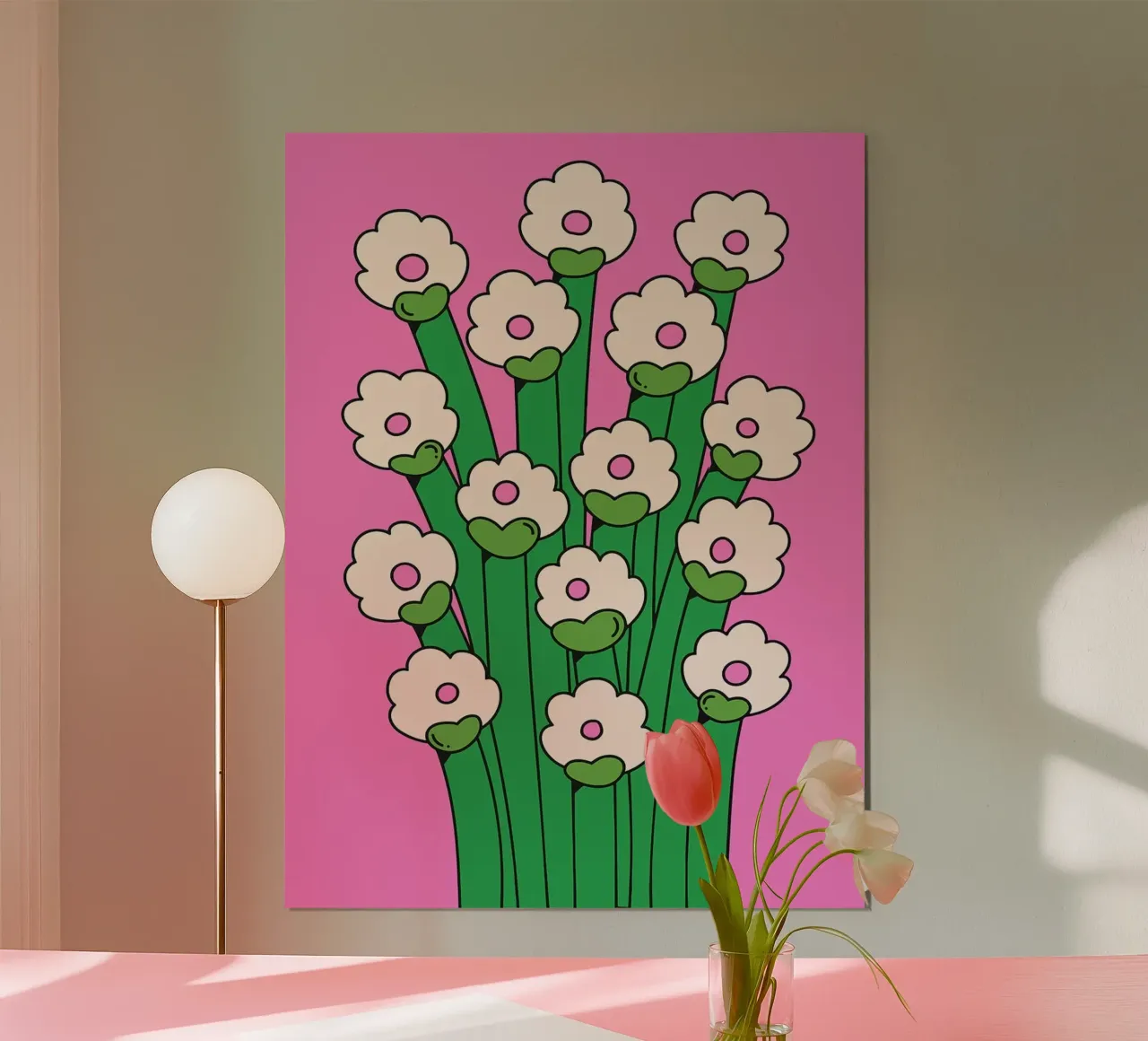Bouquet di fiori retrò poster con telaio in plastica da Taiga Hasegawa