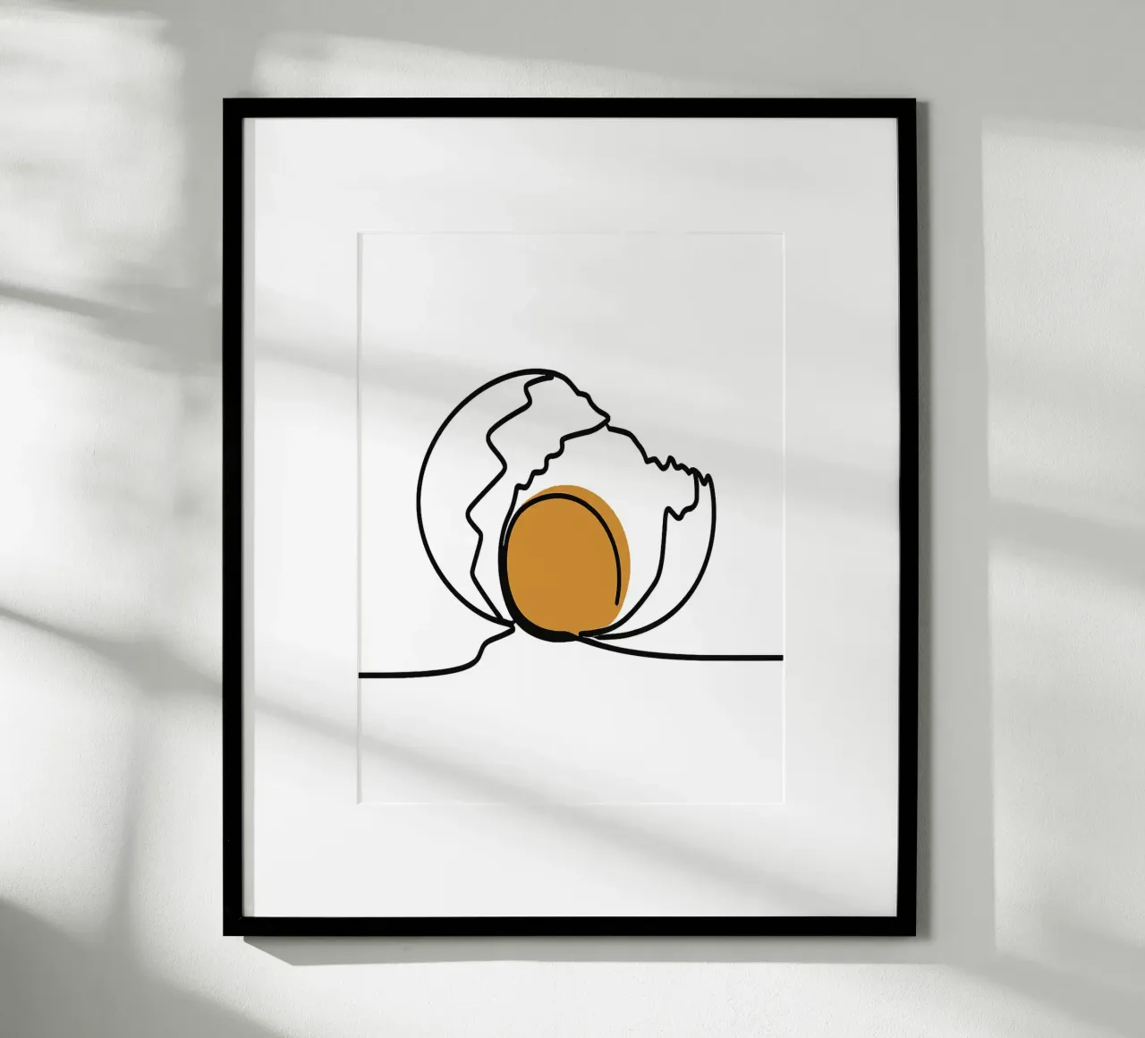 Un'arte dell'uovo su una sola linea poster con telaio in plastica da Taiga Hasegawa