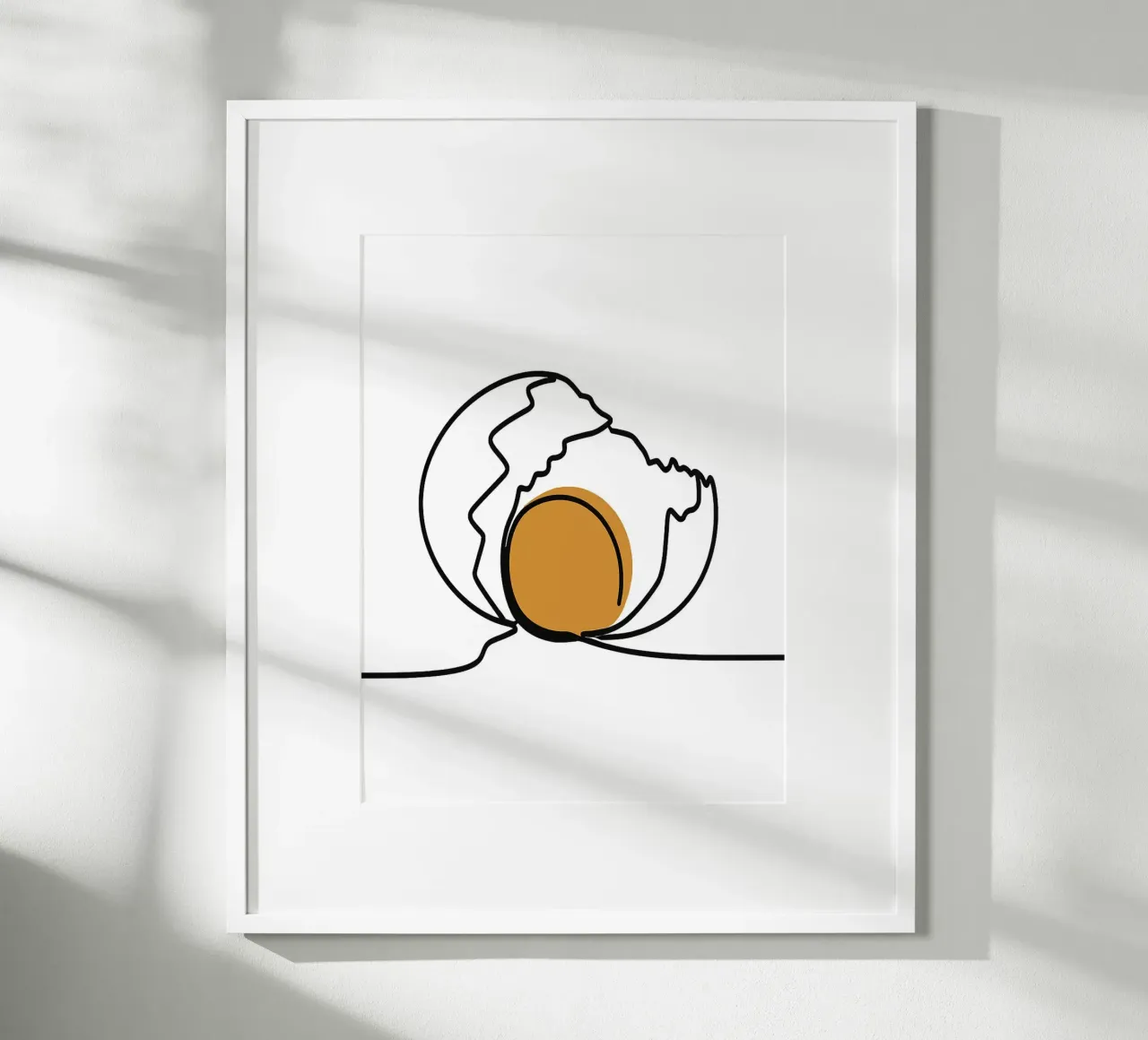 Un'arte dell'uovo su una sola linea poster con telaio in plastica da Taiga Hasegawa