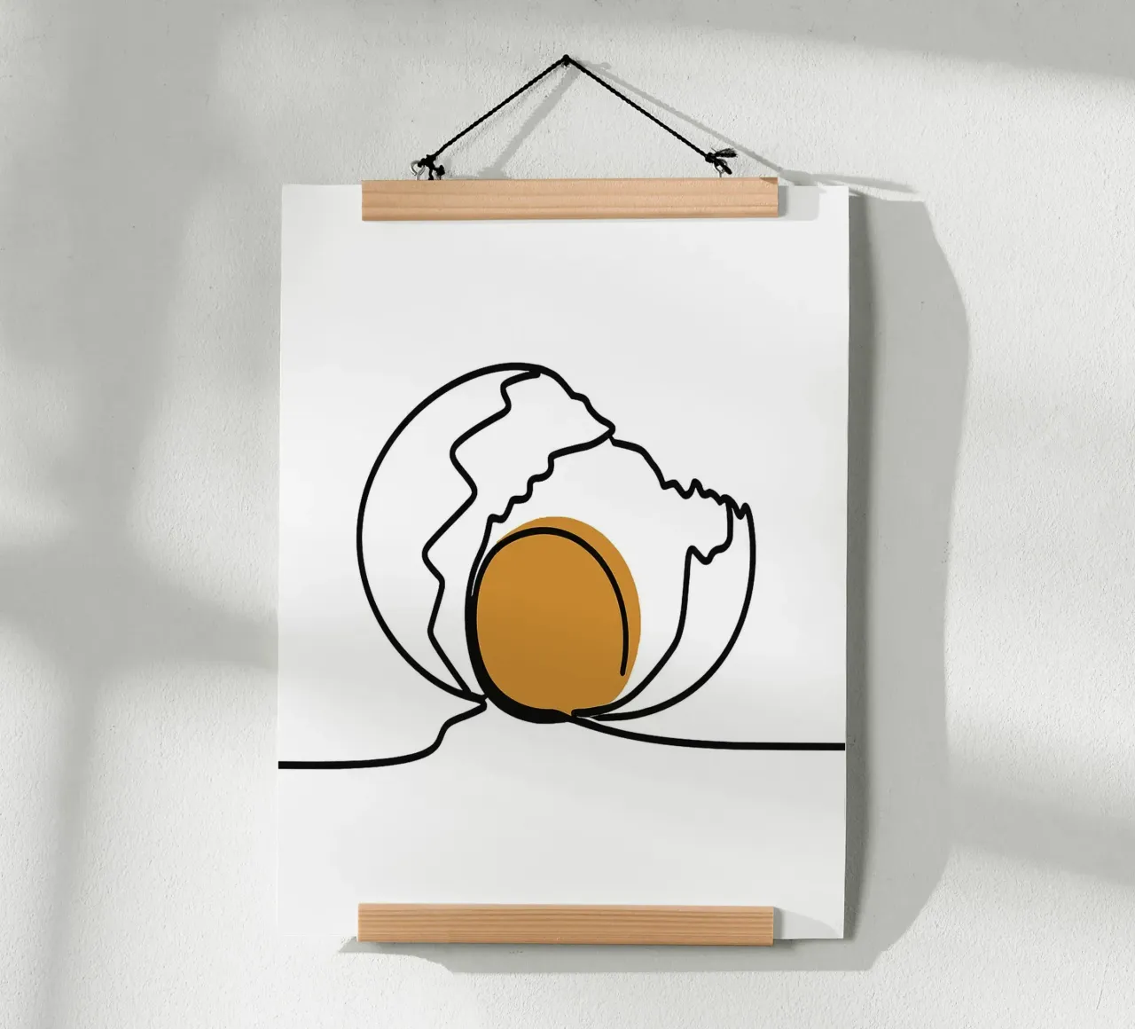 Un'arte dell'uovo su una sola linea poster con telaio in plastica da Taiga Hasegawa