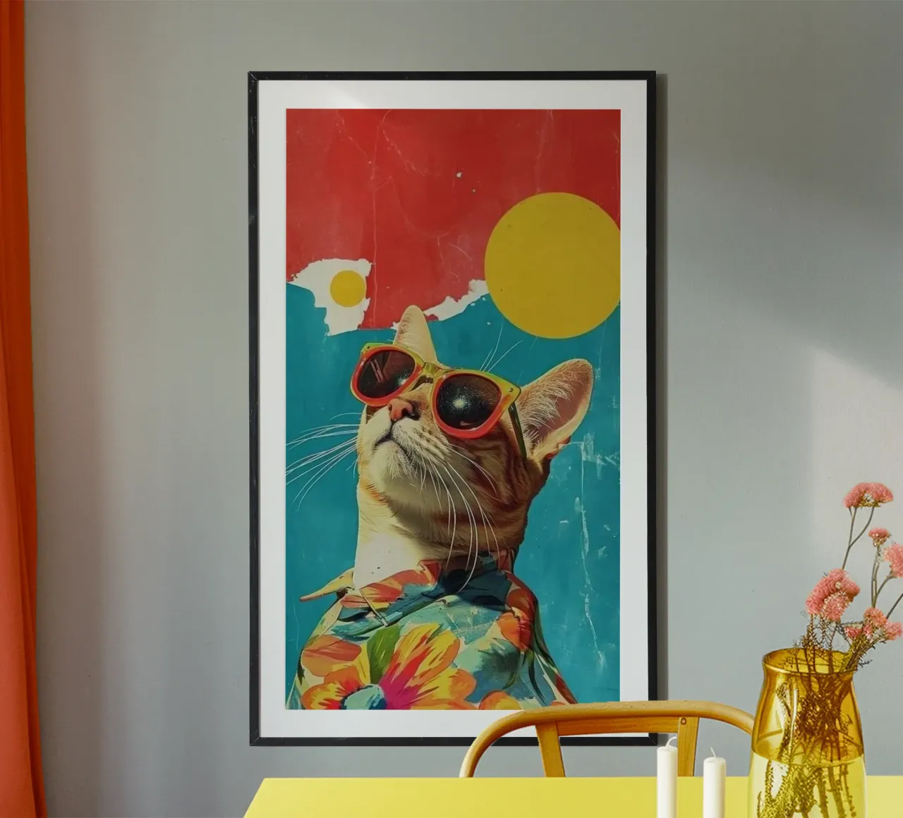 cat in color shirt poster da huminity