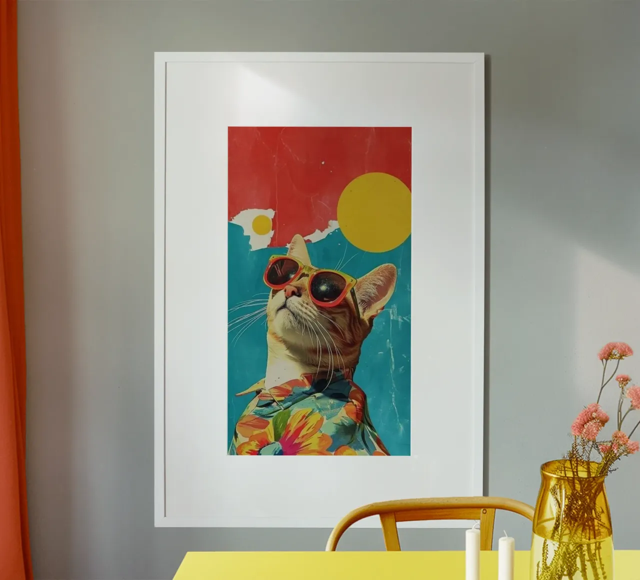 cat in color shirt poster da huminity