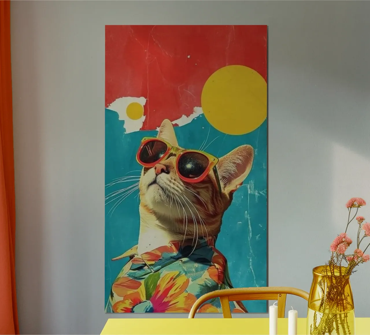cat in color shirt poster da huminity