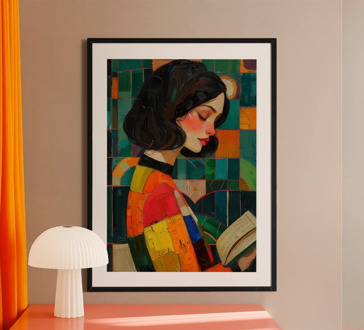 art the girl reading poster da huminity