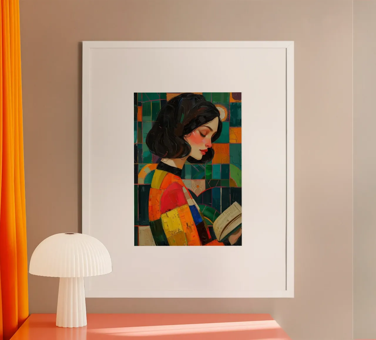 art the girl reading poster da huminity