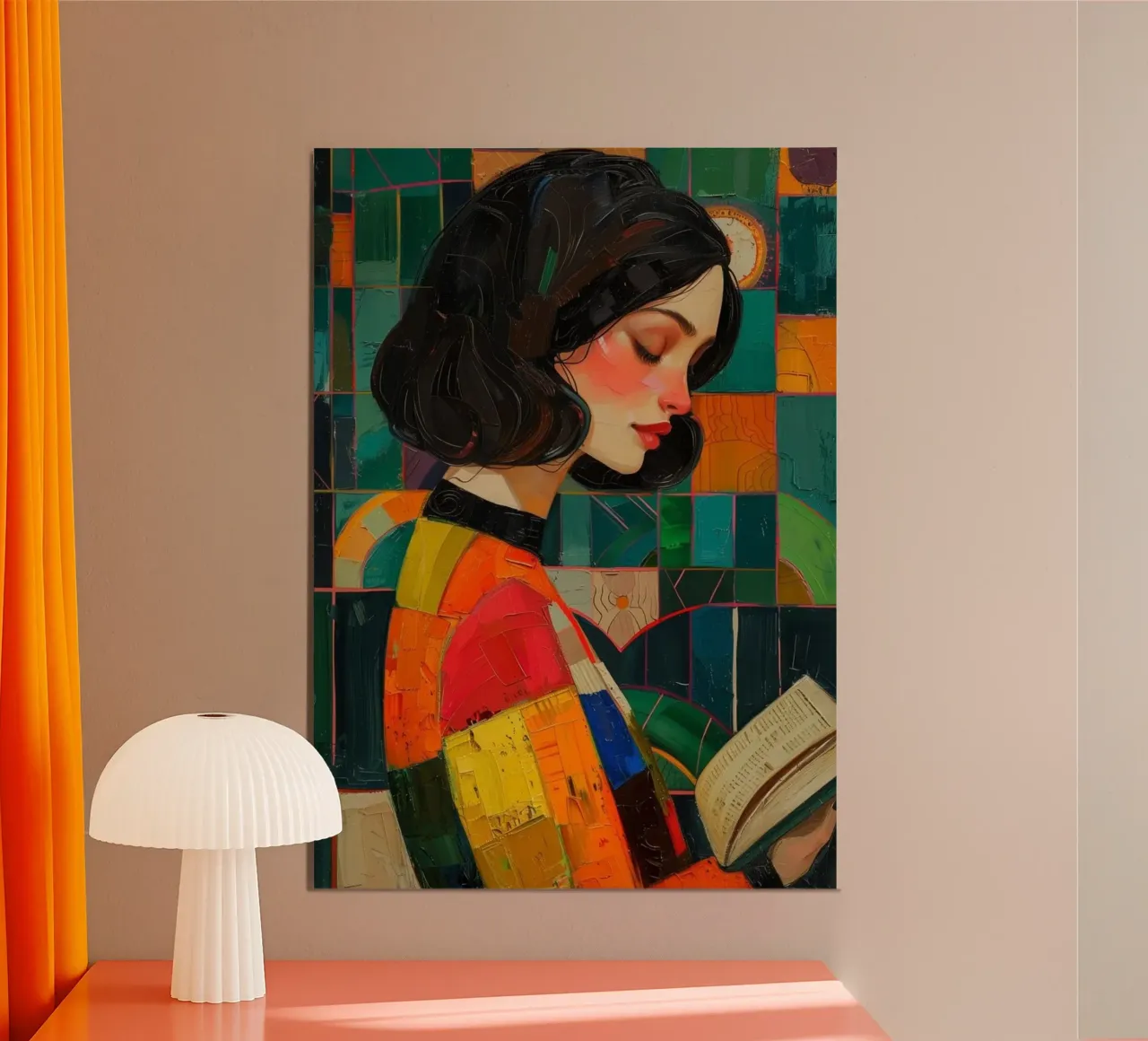art the girl reading poster da huminity