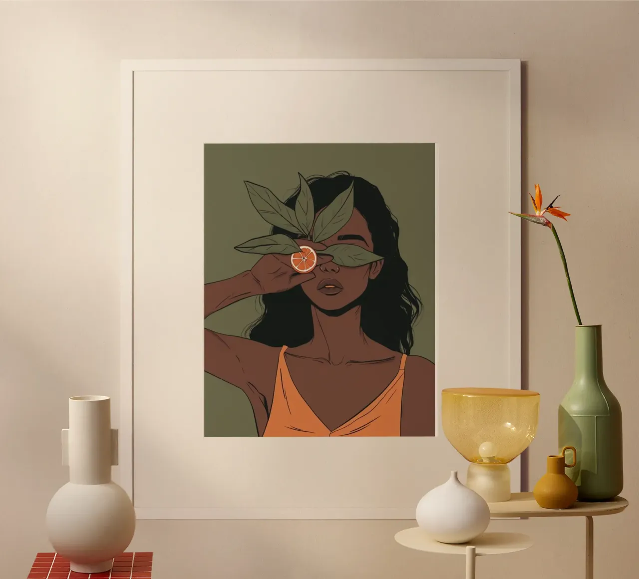 orange and leaf on eye poster da huminity